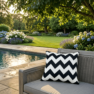 Charcoal Wave Scatter Cushion