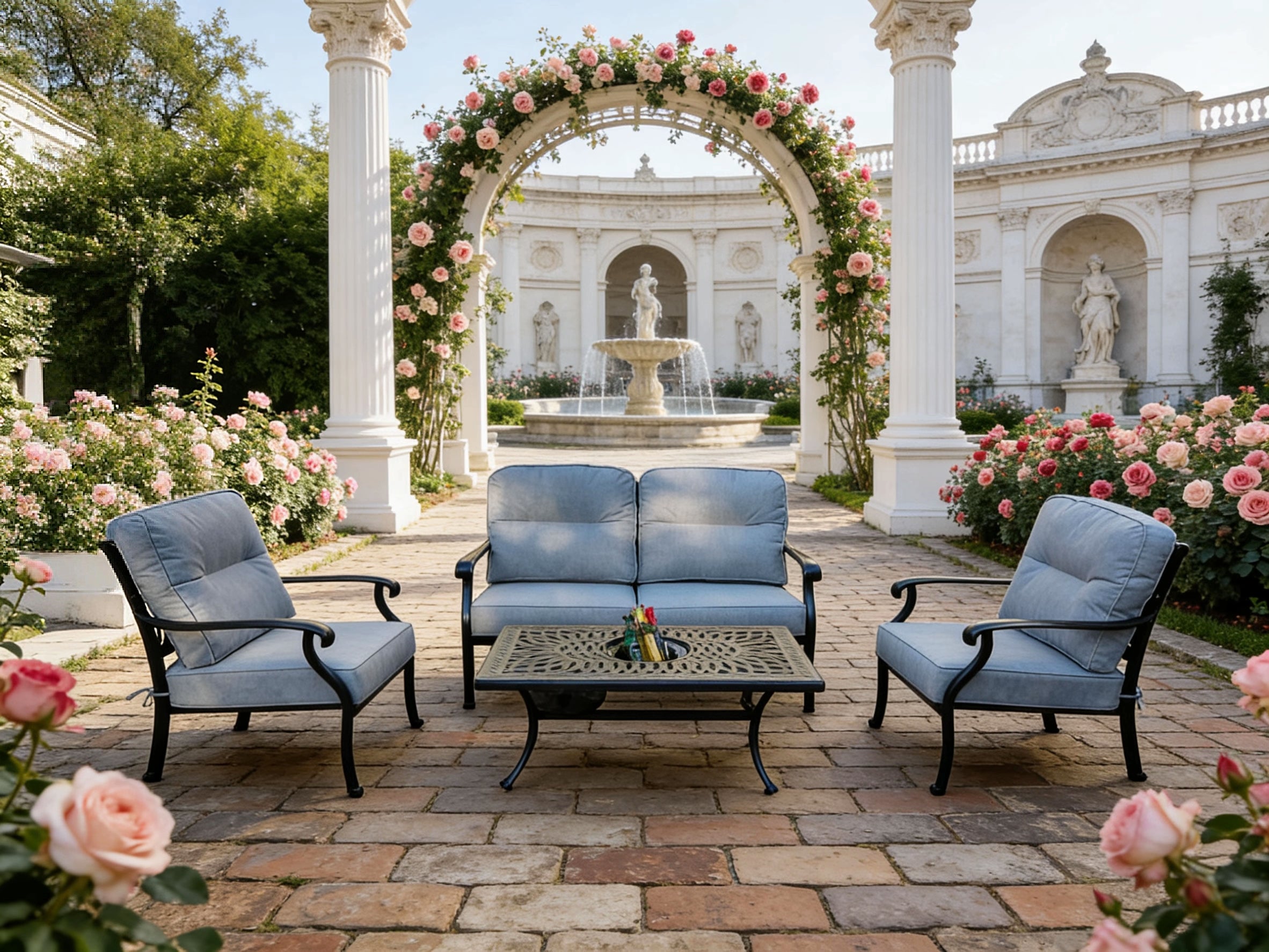 Charlton 2-Seater Sofa Set with 2 Armchairs & Coffee Table