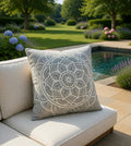 Grey/White Pattern Mandela Scatter Cushion