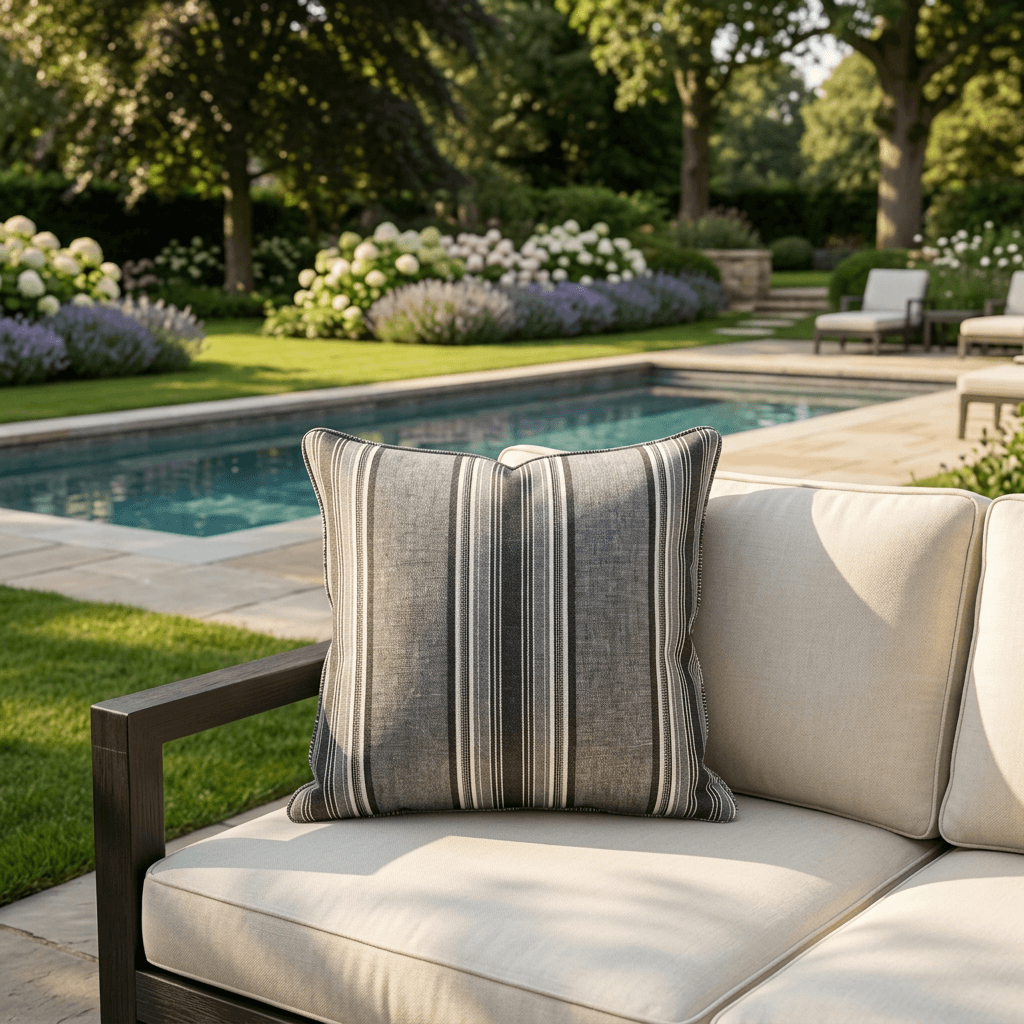 Grey Metro Stripe Scatter Cushion