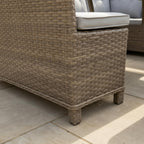 Varoon Curve Corner Sofa Set with 2 High Back Benches & Standard Dining Table