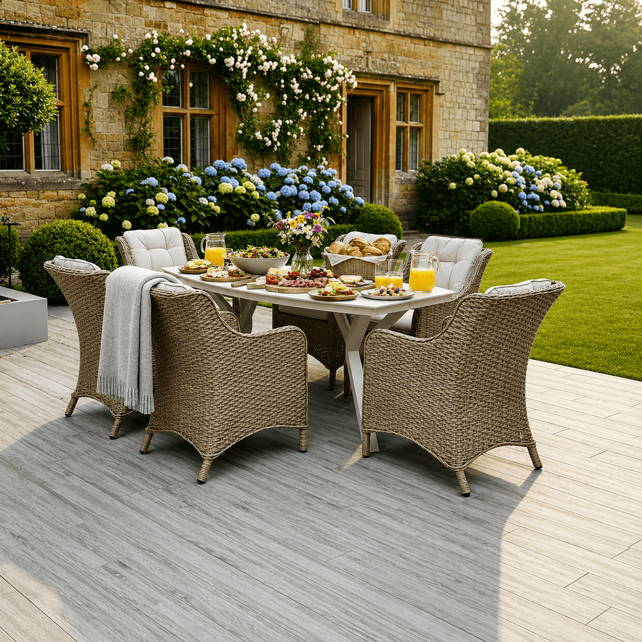 Larca 6 Chair Wingback Dining Set
