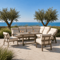 Lomar Reclining L Corner Sofa Set with 2 Stools & Piston Height Adjustable Table