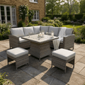 Balancia Square Corner Sofa Set with Firepit Table