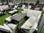 Longton L Corner Sofa Set with Armchair & 2 Stools, Height Adjustable Table