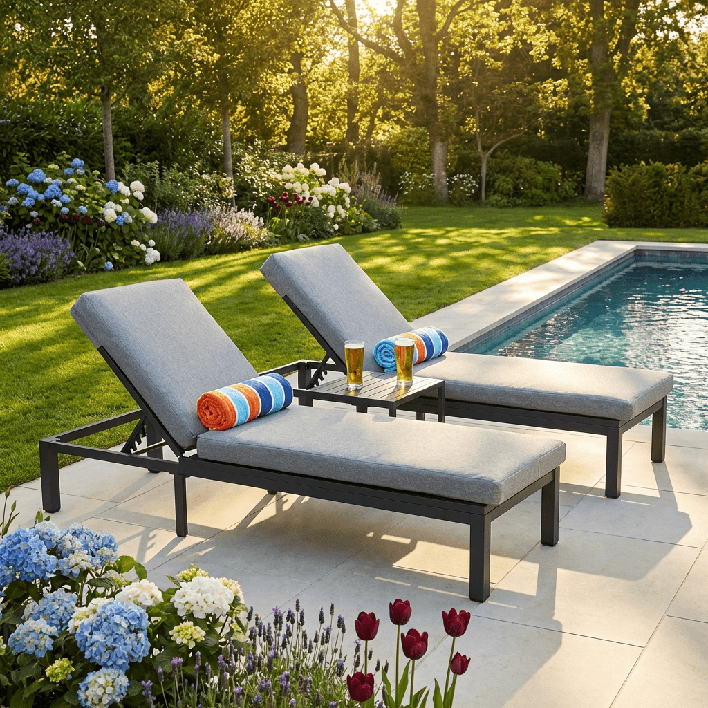 Versice Sunlounger Set with Side Table