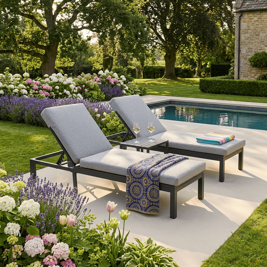 Versice Sunlounger Set with Side Table