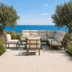 Lomar Reclining L Corner Sofa Set with 2 Stools & Piston Height Adjustable Table