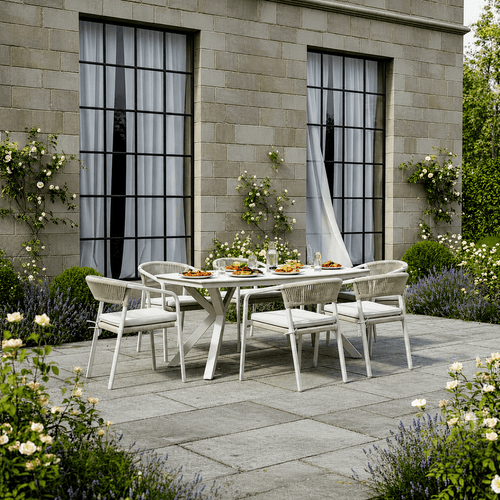 Fan Back 6 Chair Dining Set