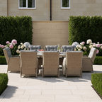 Trueas 8 Chair Reclining Wingback Dining Set