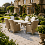 Larca 6 Chair Reclining Wingback Dining Set