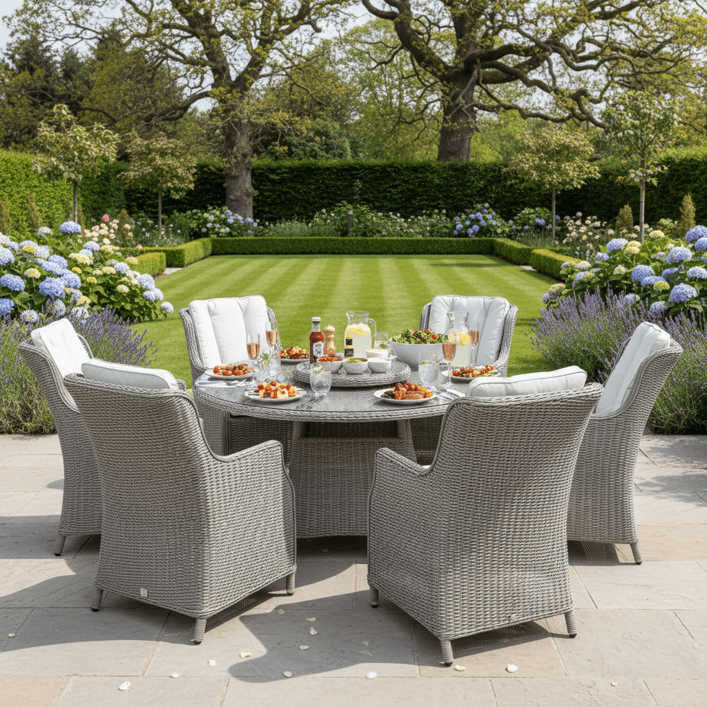 Alivar Liquorice/ecru 6 Chair Wingback Dining Set