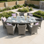 Alivar Liquorice/ecru 8 Chair Wingback Dining Set