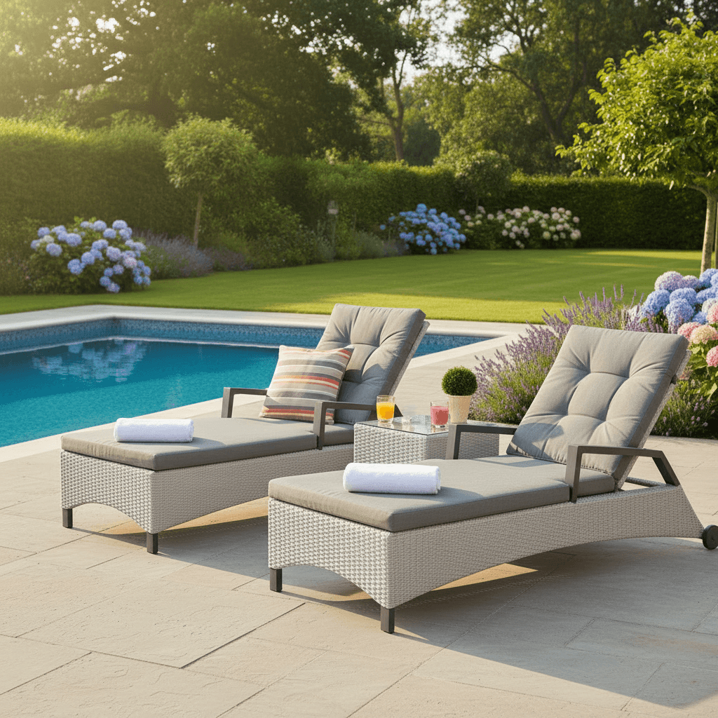 Francaise Sunlounger Set with Side Table