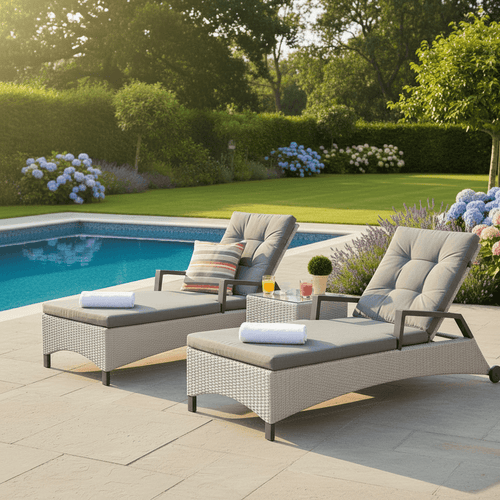 Francaise Sunlounger Set with Side Table