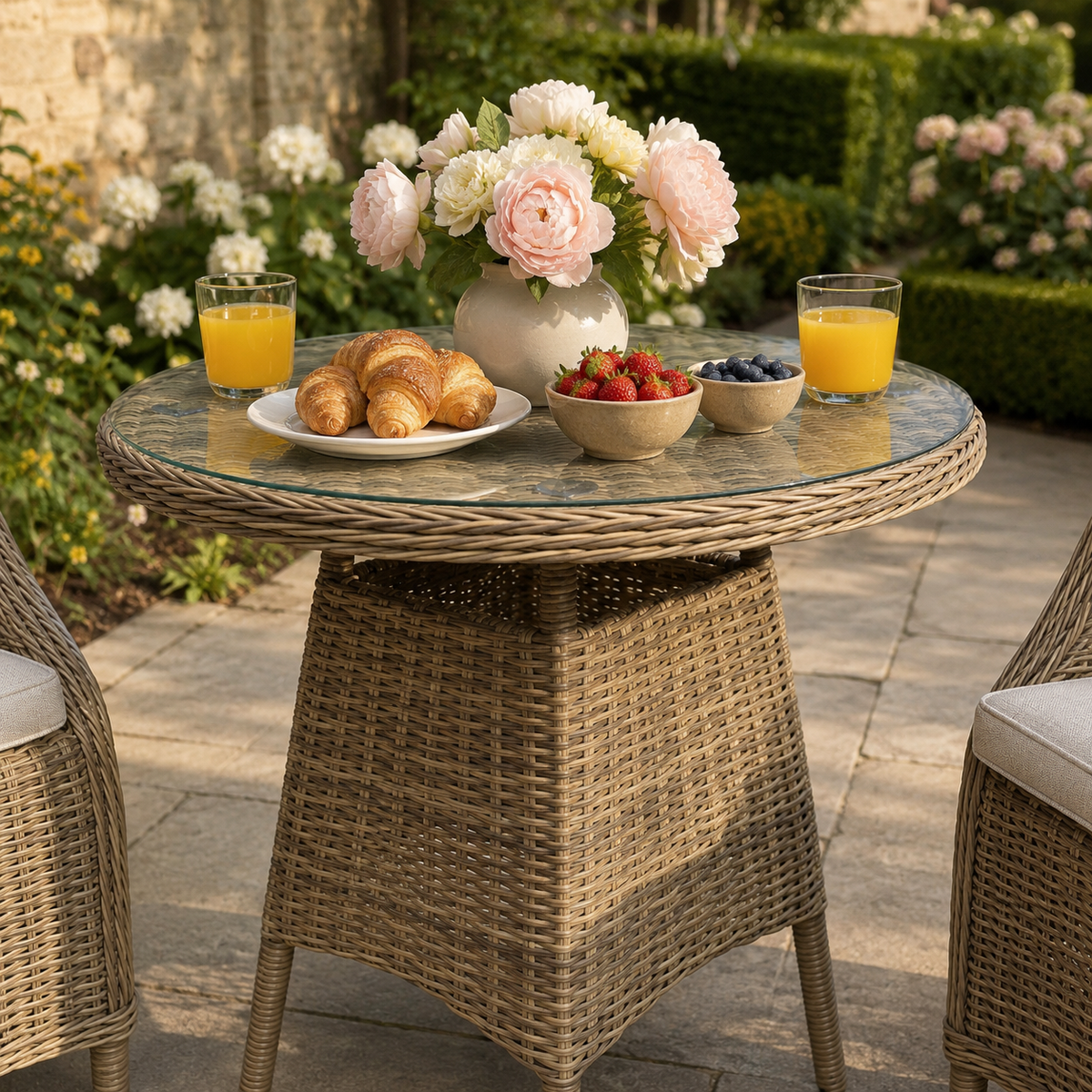 Alivar Driftwood 2 Seat Wingback Dining Bistro Set with Table