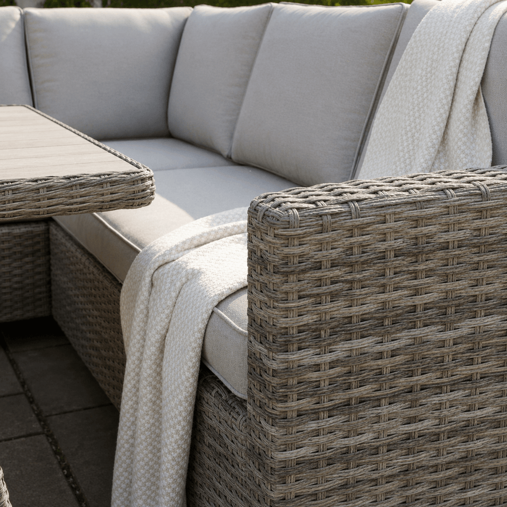 Balancia Square Corner Sofa Set with Firepit Table