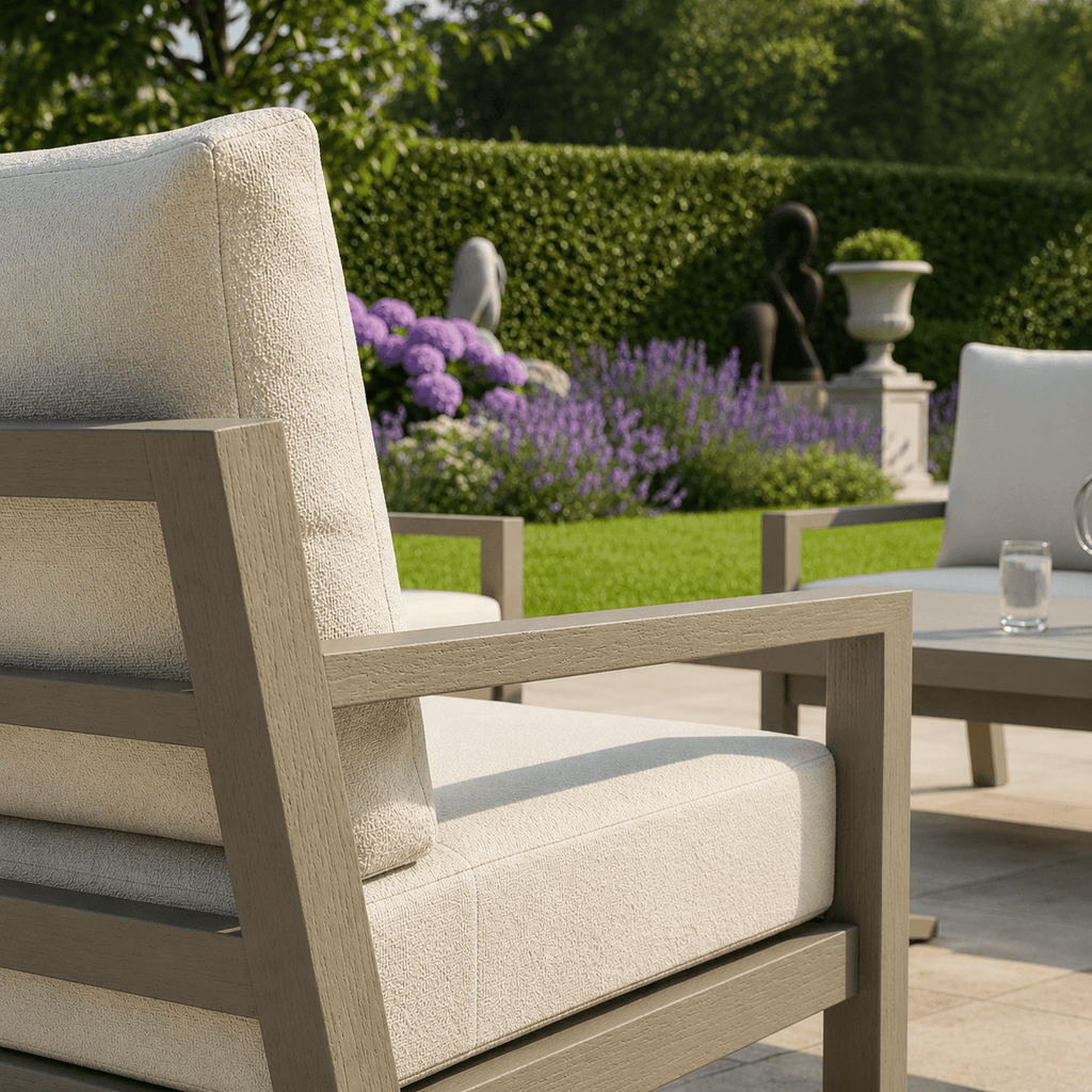 Langous 3-Seater Sofa Set with 2 Armchairs & Piston Height Adjustable Table