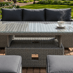 Balma 3-Seater Sofa Set with 2 Armchairs, 2 Stools & Height Adjustable Table