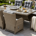 Trueas 8 Chair Reclining Wingback Dining Set