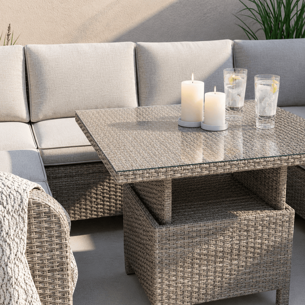 Savana U Corner Sofa Set with Height Adjustable Table