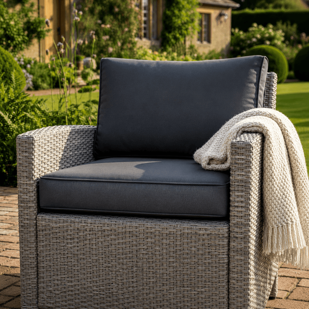 Balma 3-Seater Sofa Set with 2 Armchairs, 2 Stools & Height Adjustable Table