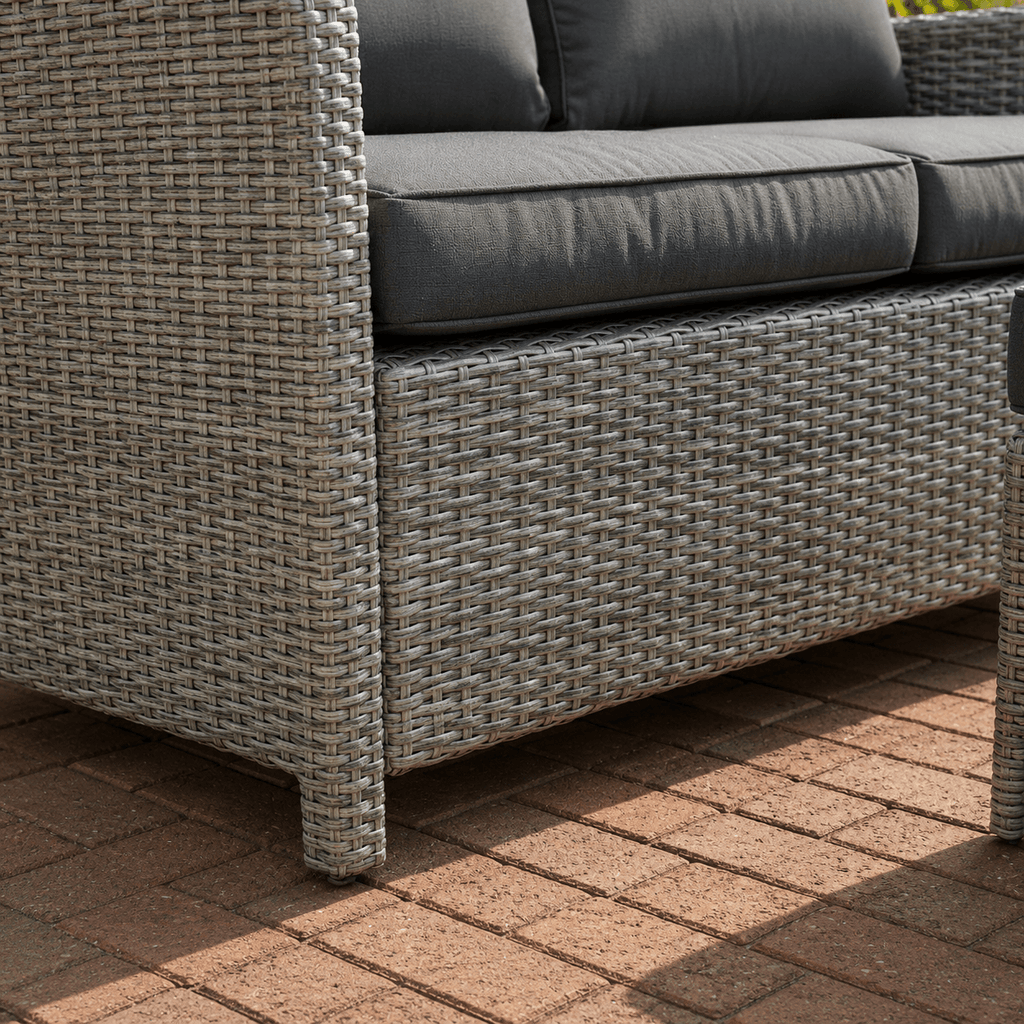 Balma 3-Seater Sofa Set with 2 Armchairs, 2 Stools & Height Adjustable Table