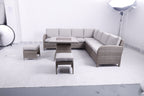 Savana Large Square Corner Sofa Set with Firepit Table
