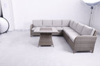 Savana Large Square Corner Sofa Set with Firepit Table