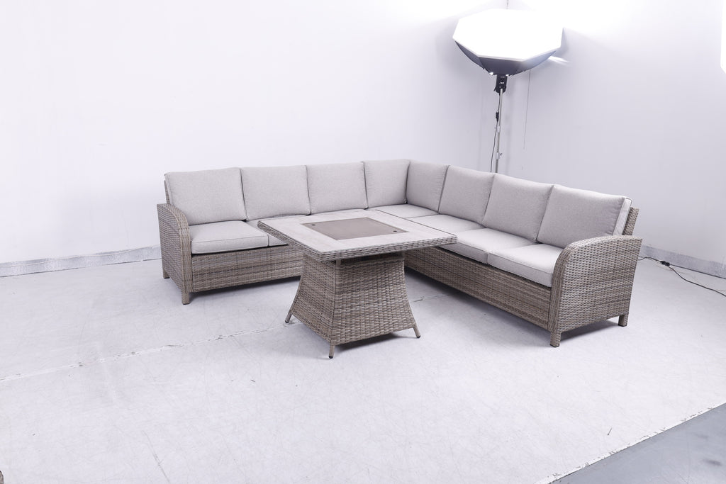 Savana Large Square Corner Sofa Set with Firepit Table