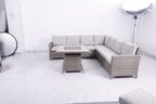 Balancia Large Square Corner Sofa Set with Firepit Table