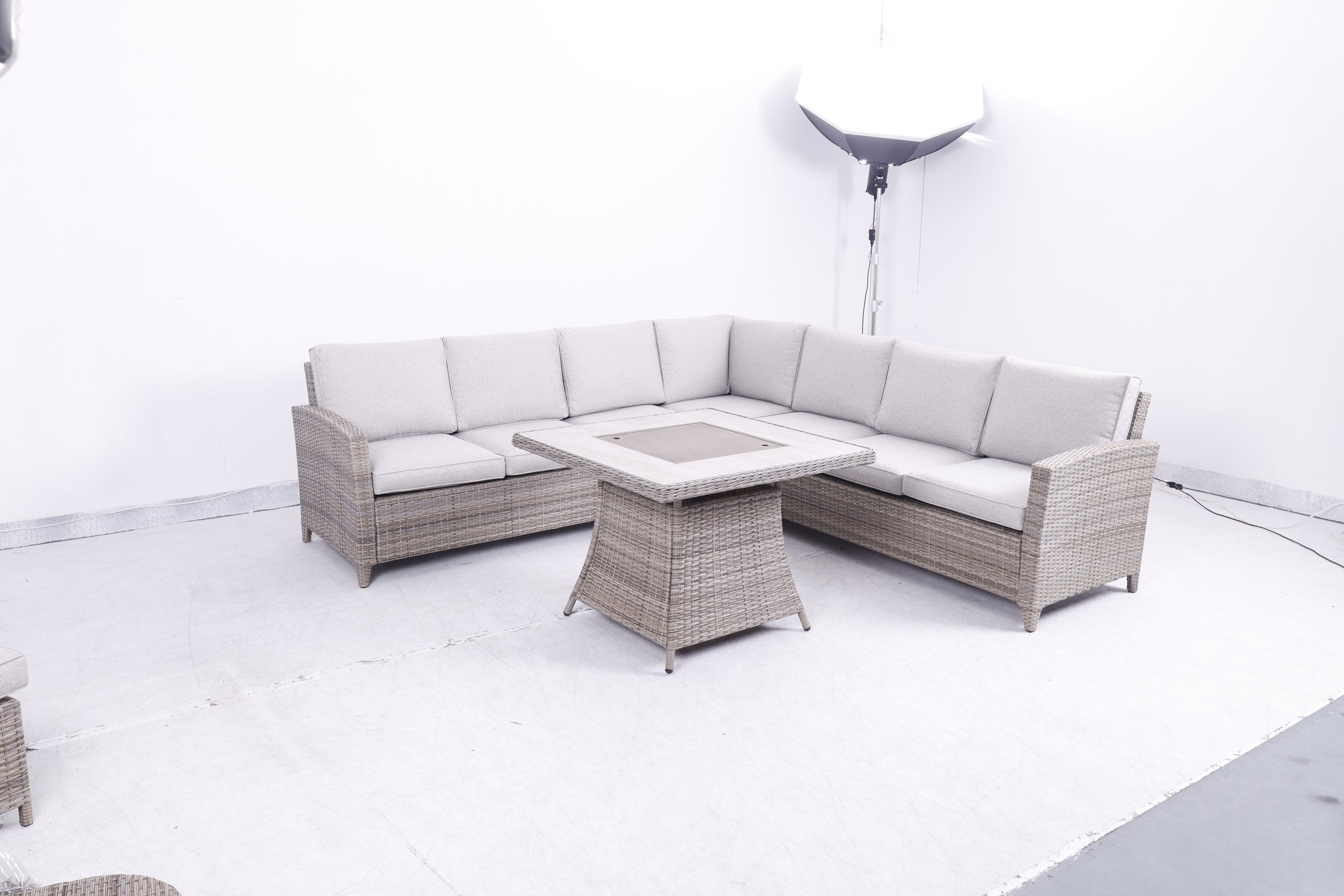 Balancia Large Square Corner Sofa Set with Firepit Table