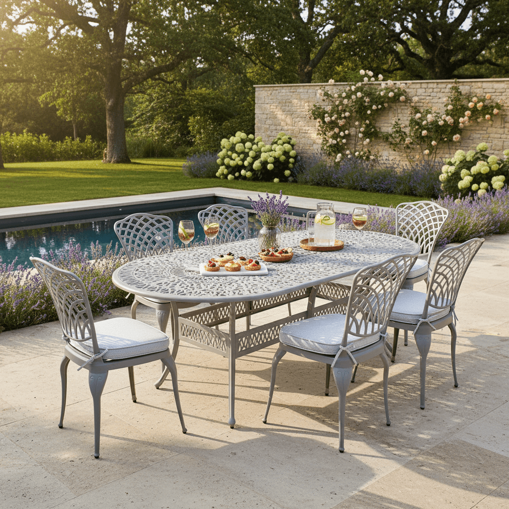 Ashton Light Grey Armless 6 Chair Dining Set