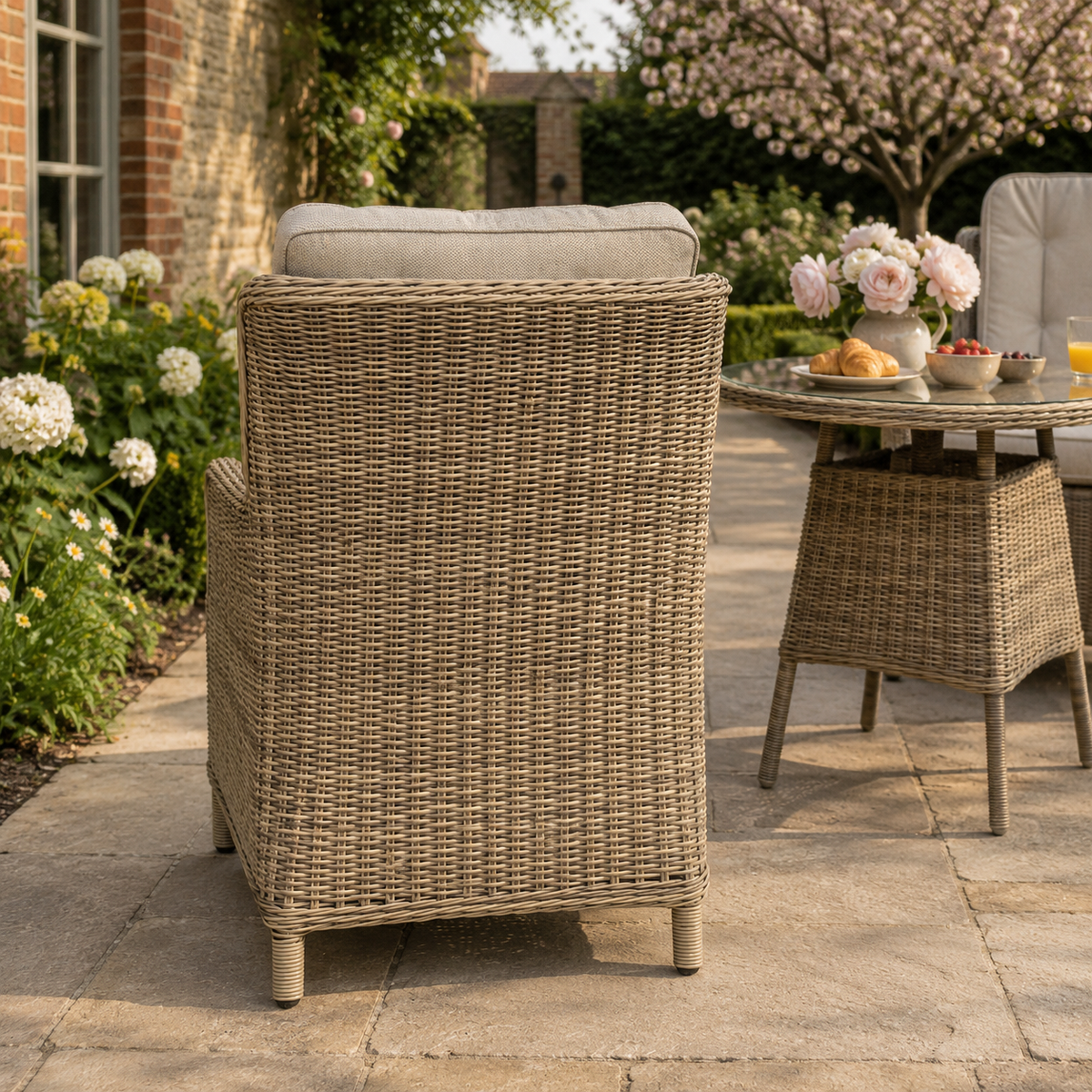 Alivar Driftwood 2 Seat Wingback Dining Bistro Set with Table