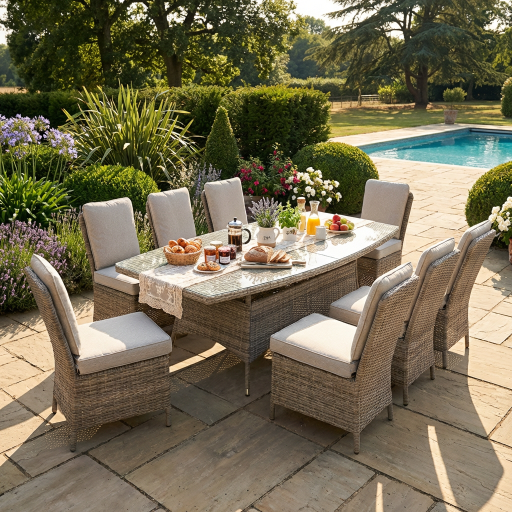 Mexico Armless 8 Chair Dining Set
