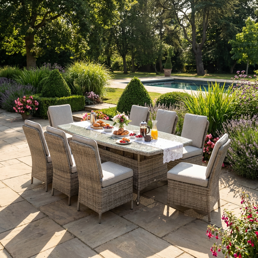 Mexico Armless 8 Chair Dining Set