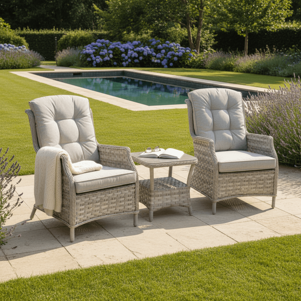 Christo 2 Chair Lounge Bistro Set with Side Table