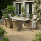 Larca 8 Chair Wingback Dining Set