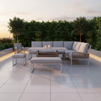 Oakfield L Corner Sofa Set with Bench, Stool & Height Adjustable Table