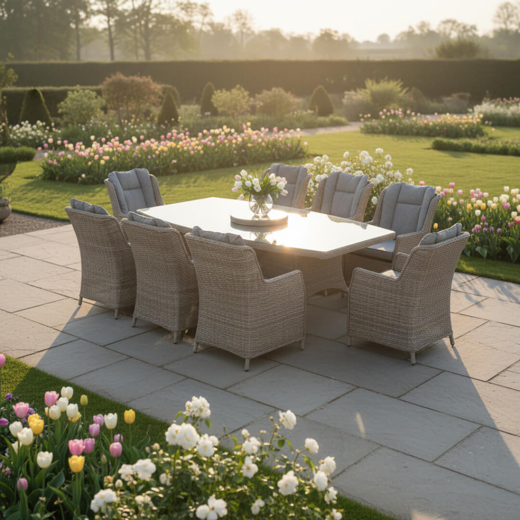 Trueas 8 Chair Wingback Dining Set