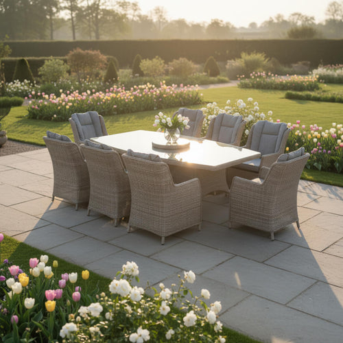 Trueas 8 Chair Wingback Dining Set