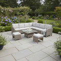 Large Square Corner Sofa Set with Height Adjustable Table