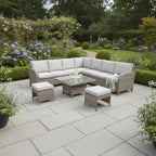 Large Square Corner Sofa Set with Height Adjustable Table
