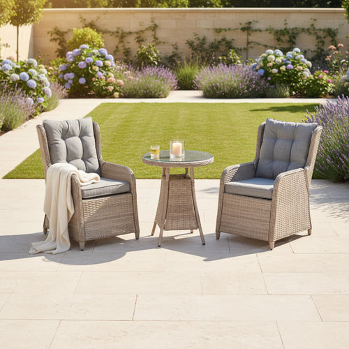 Trueas 2 Seat Reclining Wingback Bistro Set with Table