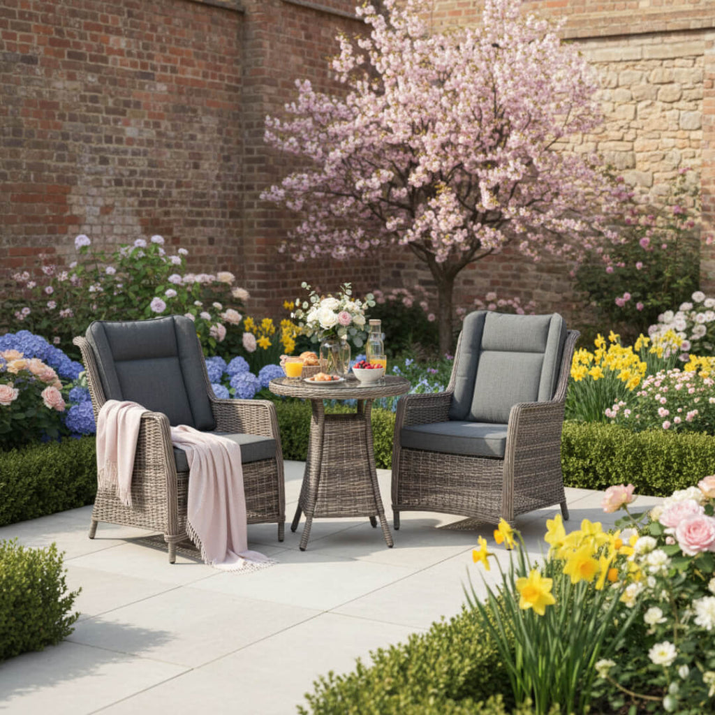 Trueas 2 Seat Wingback Bistro Set with Table