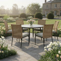 Balma Anthracite/ oatmeal 6 Chair Dining Set