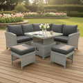 Balma Square Corner Set with 2 Stools & Height Adjustable Table
