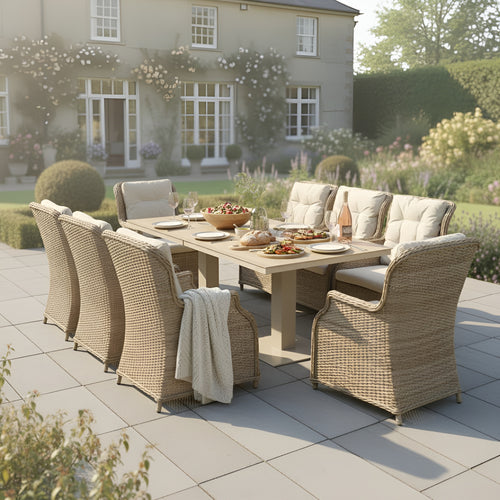 Varoon 8 Chair Wingback Dining Set