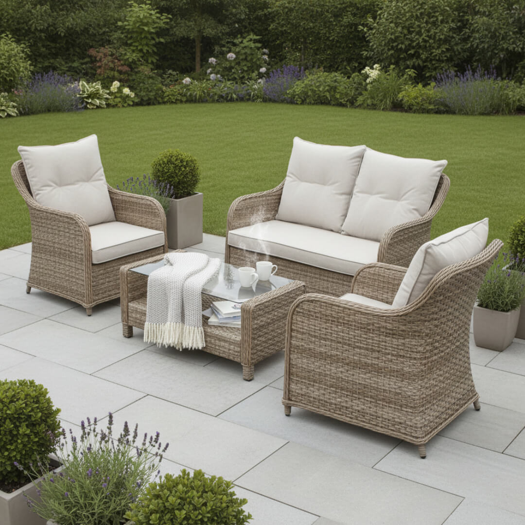 Varoon 2-Seater Sofa Set with 2 Armchairs & Coffee Table