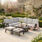 Longton L Corner Sofa Set with 2 Stools & Height Adjustable Table